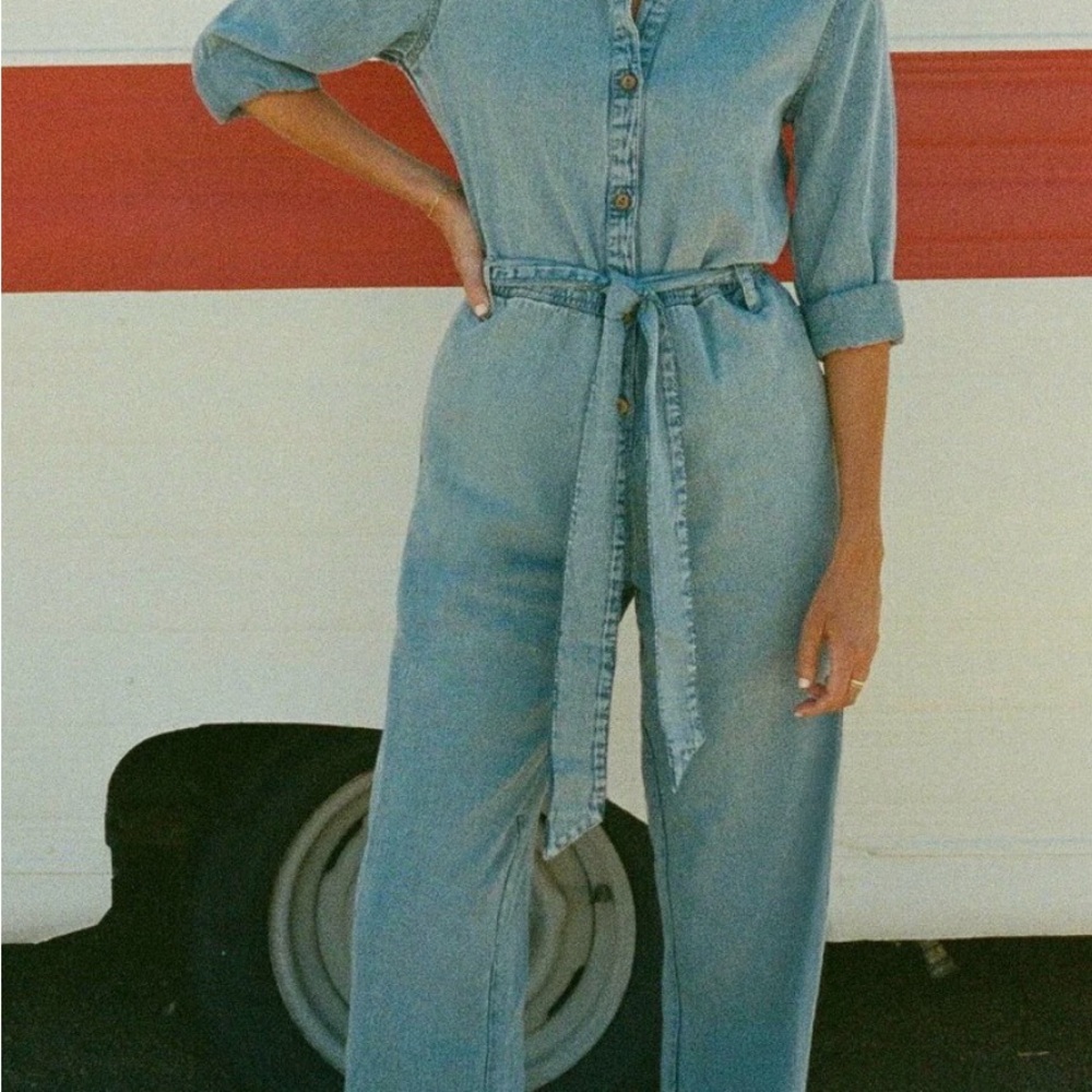 Billabong x salty blonde denim jumpsuit
